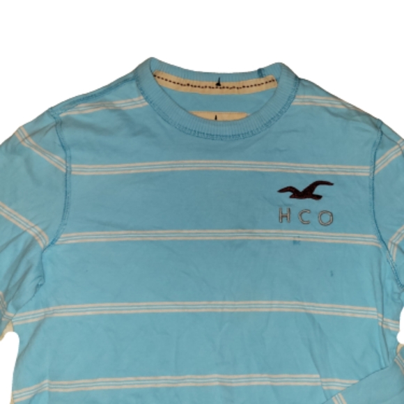 Hollister 2Pc Mens Striped Shirts Bundle Value Pack Long Sleeve Blue Size Small - Picture 7 of 10